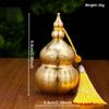 Brass Gourd Feng Shui Ornament with Tassel - Symbol of Good Luck and Wealth Tabletop Storage Brass Gourd Decor