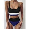 Costume da bagno push up Costume da bagno patchwork femminile per donna Costume da bagno bikini a vita alta Abbigliamento sportivo