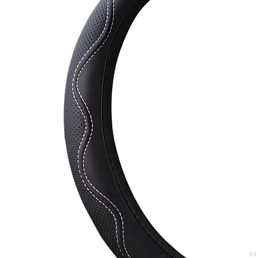 Auto Steering Wheel Cover Anti Slip Professional Stitching Suitable for All Seasons Easily Install