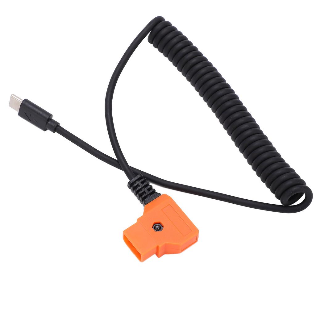 USB C Power Flexible Cable to D Tap Coiled Power Cord for V Mount Battery