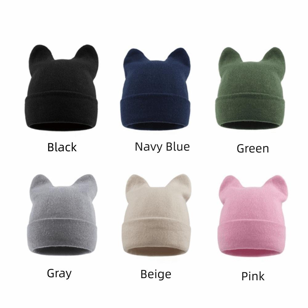 Koreanischer Stil Mütze Niedliche Ohren Pullovermütze Niedliche Strickmütze Herbst