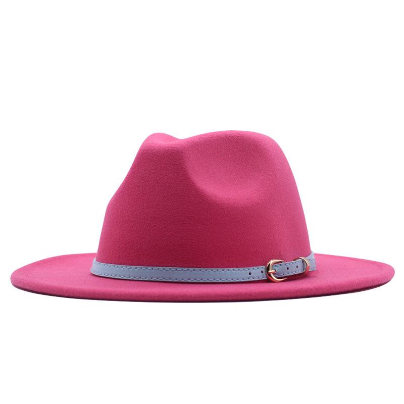 Women's Wool Fedora Hat with Flat Brim - Autumn/Winter Accessory in Solid Black Jazz Style