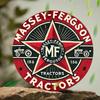 Massey Ferguson Tractor Metal Sign Vintage Farm Decor 8x8 Inch Retro Round Wall Art for Man Cave Garage Bar Pub Room