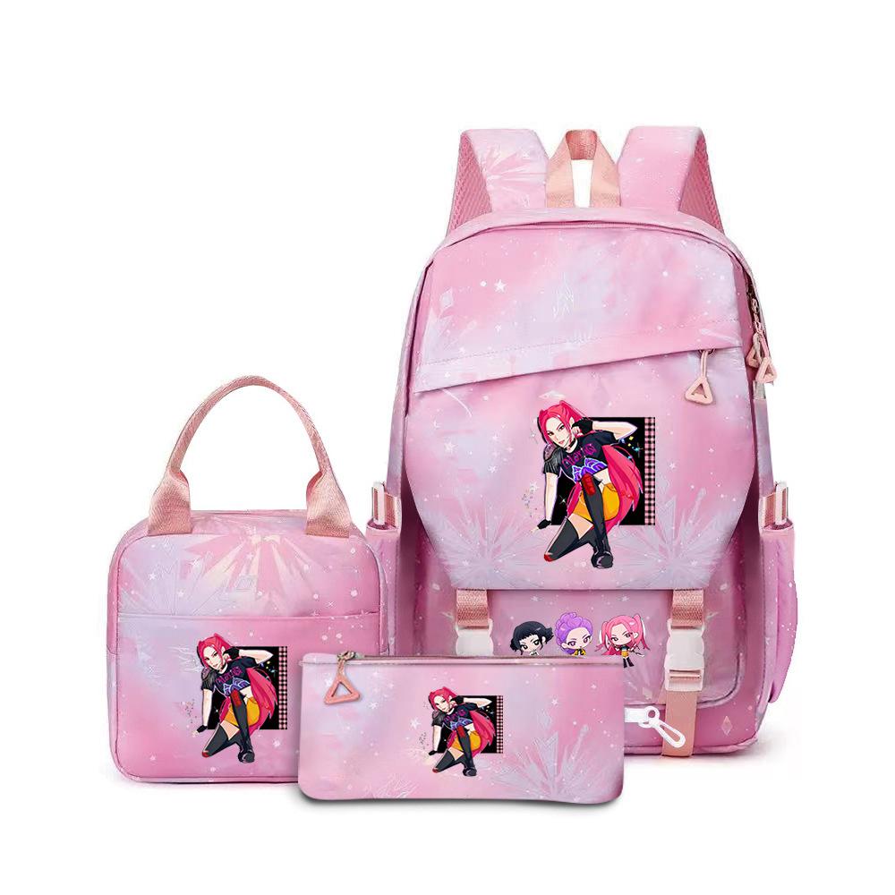 Witch Hunters Three-Piece Backpack Kpop Demon Unters Printed Backpack Lunch Bag