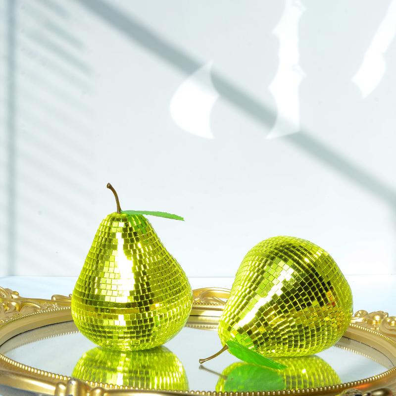 Disco Spiegel Gemüse Mosaik Karotte Paprika Tomate Birne Figuren, Funkelnde Discokugel Ornamente Für Party Zuhause Tisch Dekoration