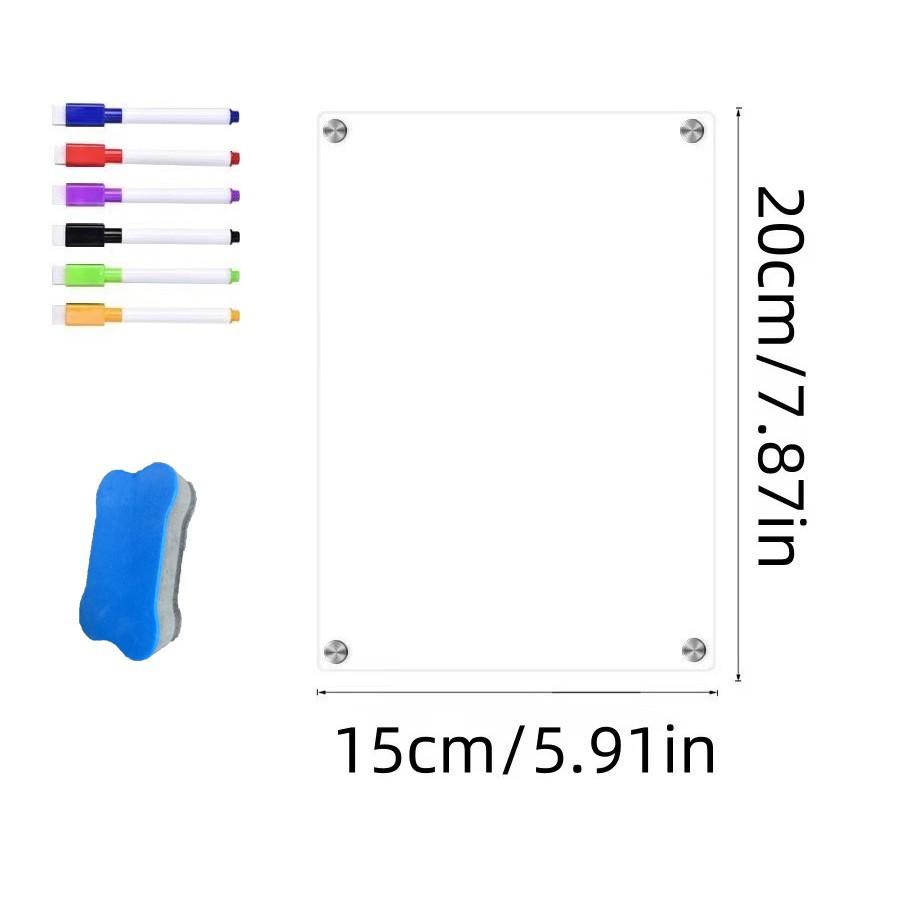

Прозрачная магнитная доска-календарь на холодильник, многоразовая акриловая белая доска с цветными маркерами и магнитным ластиком белый