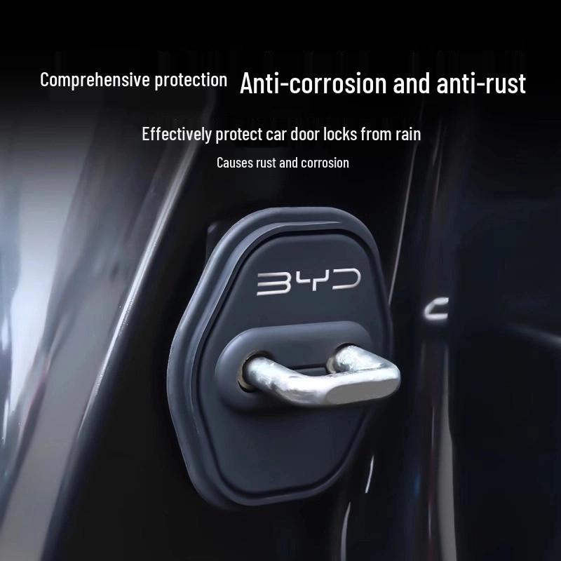 BYD Car Door Lock Cover: Shock-Absorbing Protective Buckle for E2, Tang DM, Han, Qin PLUS, Yuan Pro, Song MAX