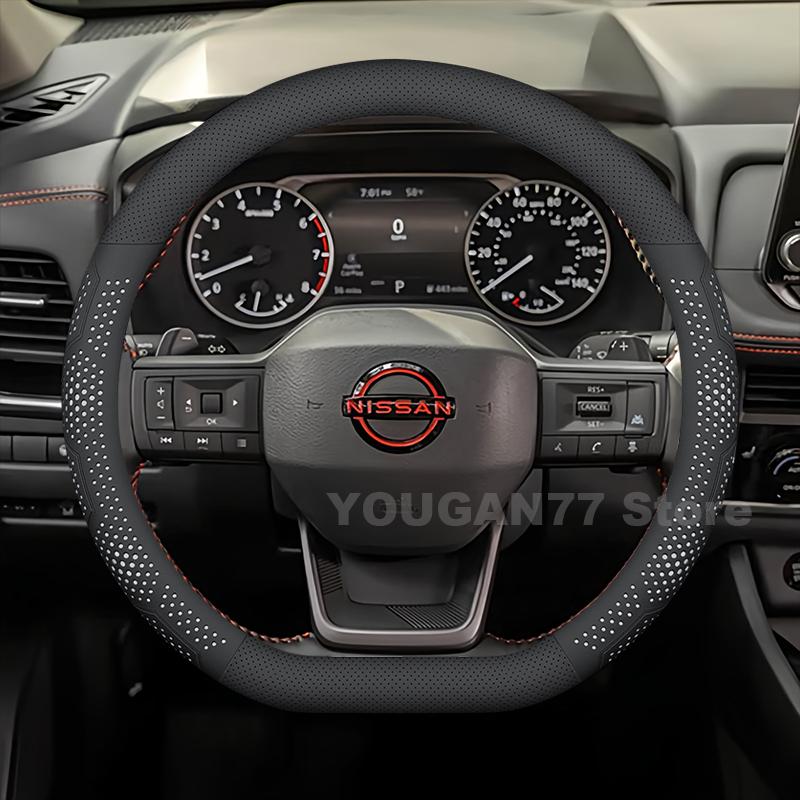 Leather Car Steering Wheel Cover For Nissan Rogue 2024-2026 Covers For Covers Auto Interior Nissan Rogue Accessories 2025