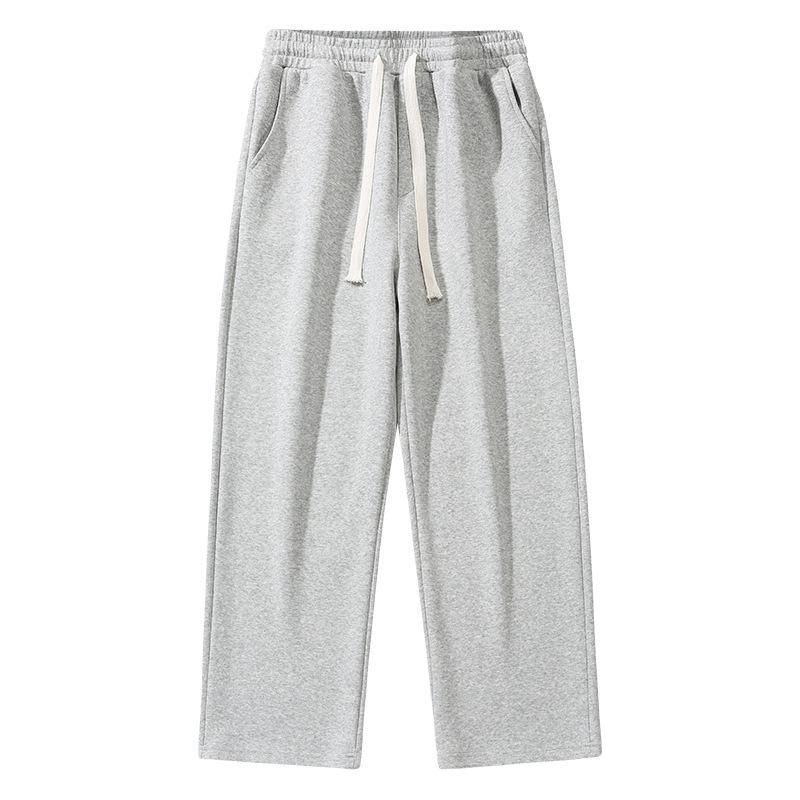 

Чоловічі бавовняні міцні бавовняні прямі вільні широкі гігієнічні штани для чоловічих сезонних повсякденних спортивних штанів на шнурках XL світло-сірого кольору
