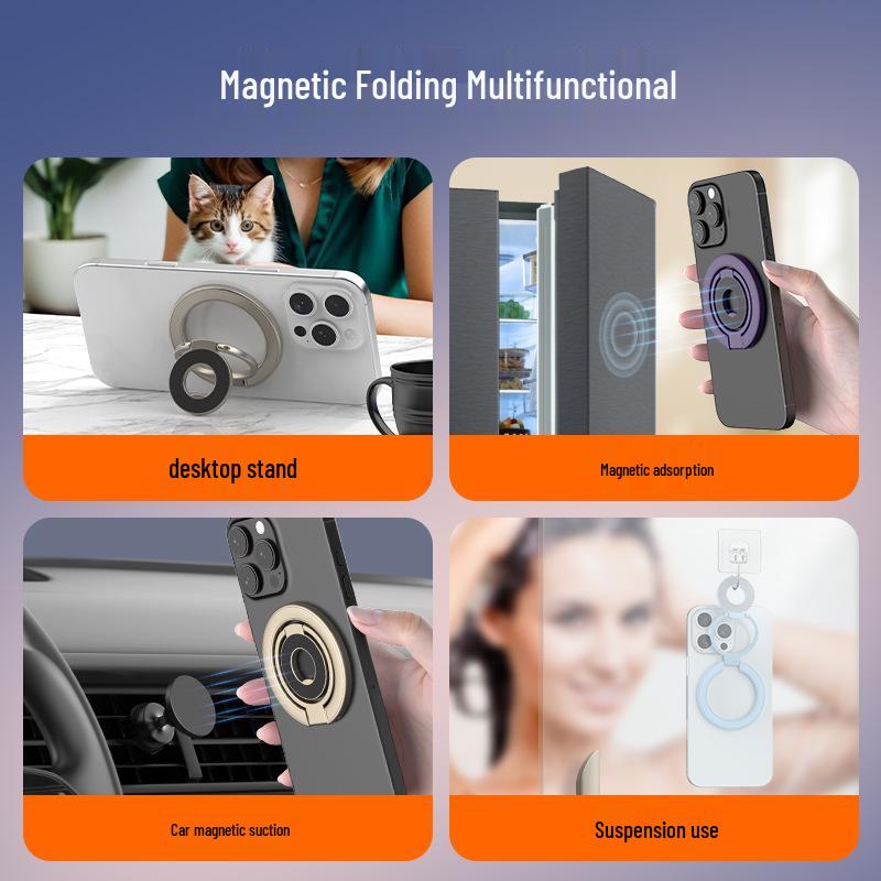 Magnetic Double-Sided Rotating Phone Stand & Finger Ring Holder