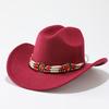 European, American and Western cowboy hats, fashionable and simple woolen top hats, retro chains, ethnic style men's and women's jazz hats