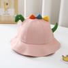 Cappello a secchiello 3D con cartone animato di dinosauro per bambini, cotone spazzolato, unisex, cappello da sole per bambini per primavera e autunno