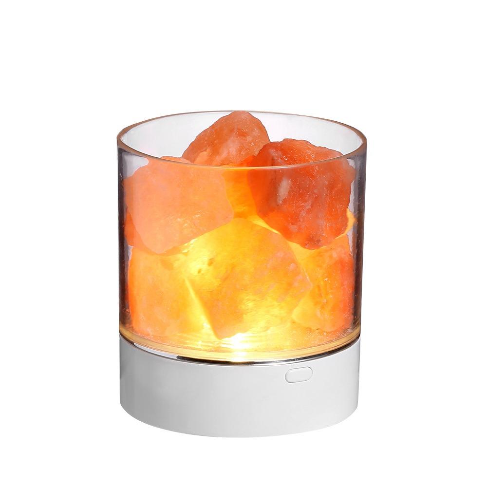 7 Color Lights Crystal Salt Lamp USB Powered LED Table Light Night Light  Home Decor