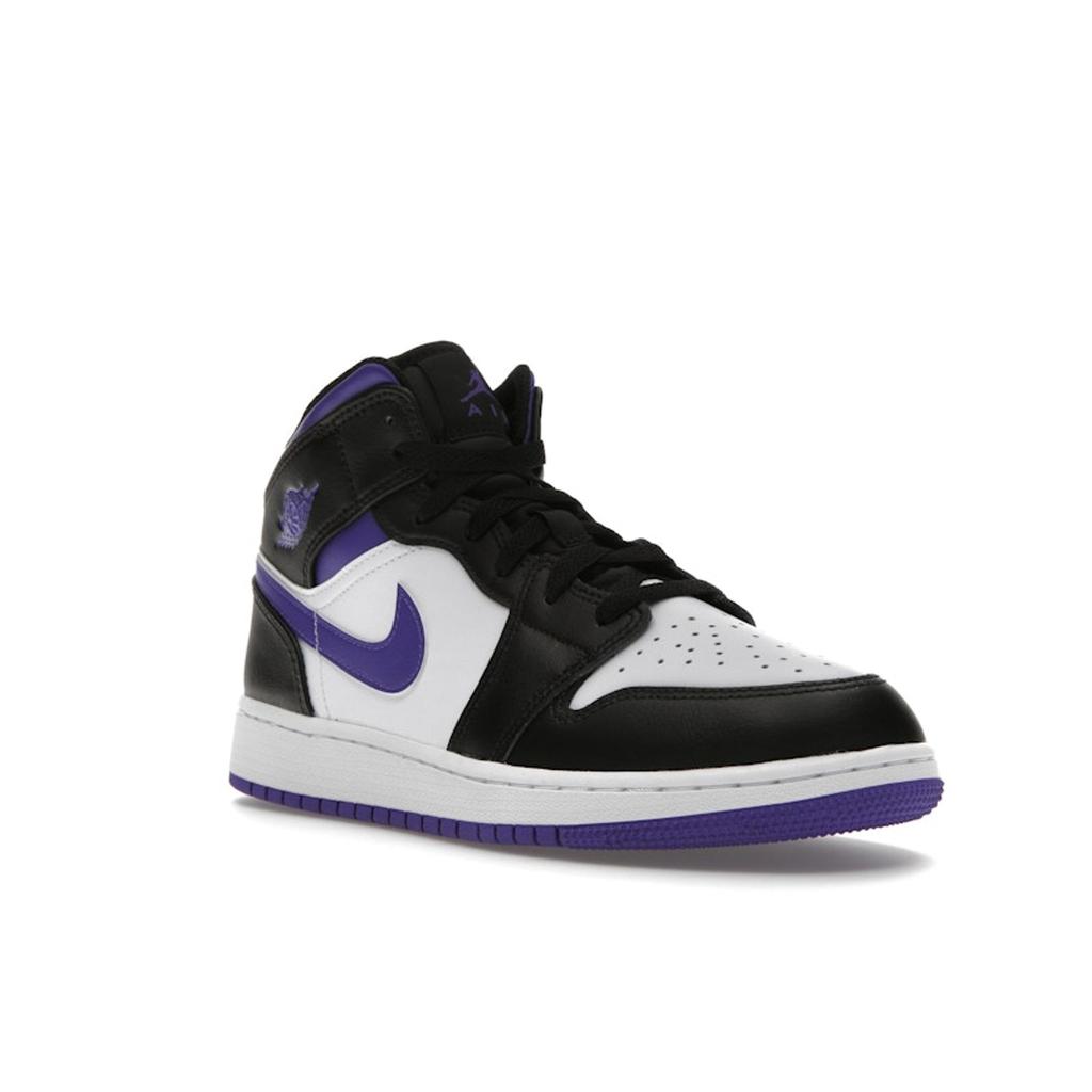Air Jordan 1 Mid GS Dark Iris Kinder-Sneaker Lila Schwarz Weiß 554725-095