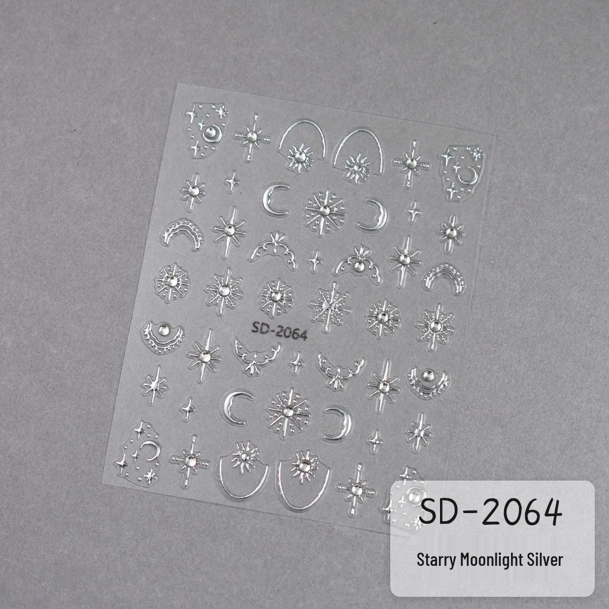 3D Tearable Heart & Snowflake Nail Decals with Pearl, Crystal & Bow Embellishments