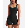 Tuta da donna a collo rotondo senza maniche, vestibilità aderente, vita alta, con cut-out sulla schiena, per yoga, allenamento, abbigliamento athleisure quotidiano