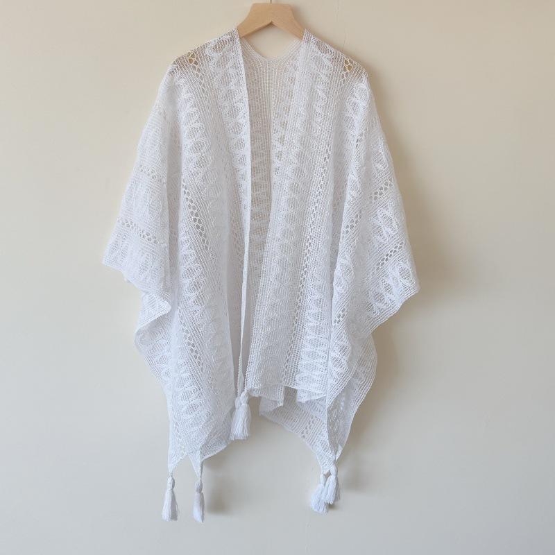 The Source Is Processed With Incoming Materials, And The Drawings And Samples Are Customized. Knitted Hollow Shawl Women'S Outer Travel Cape Cape
