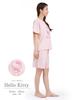 Hello Kitty Set Up Mini Fleece Shorts Top and Bottom Set Pajamas Roomwear Loungewear Tight Ribbon Hello Kitty [SAZAC] T-suit Women's T-shirt