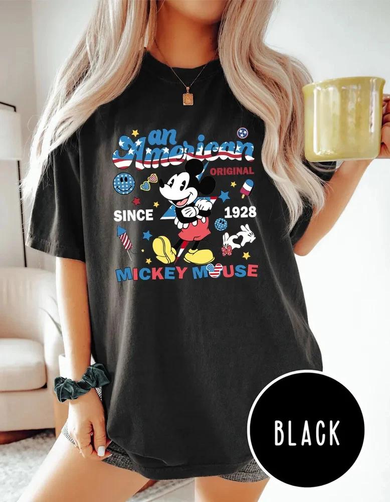 America Mickey 4th Of July Shirt Patriotic Memorial Day Tshirt S