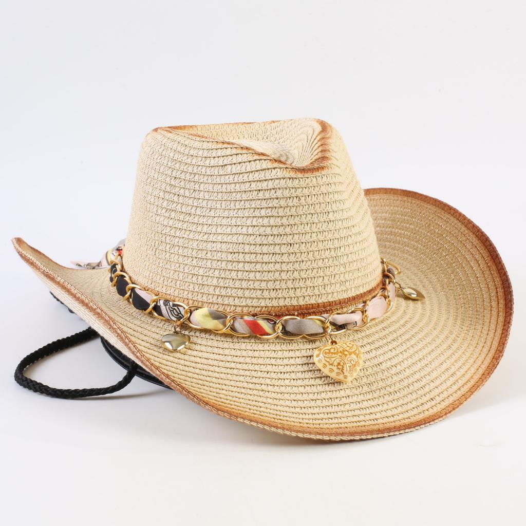Popular European and American Western Cowboy Straw Hat Men's and Women's Fashion Shade Straw Hat Outdoor Western Cowboy Hat