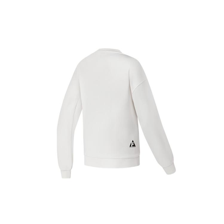 FILA Letter Round Neck Loose Sweatshirt Women sweatshirt Cloud-White A11W417204F-WT