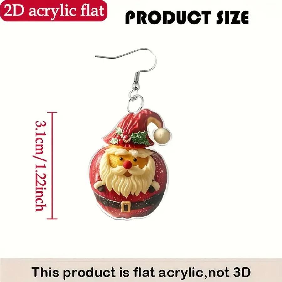 Cross-border new European and American Santa Claus earrings acrylic creative design sense Christmas Eve cute apple earrings