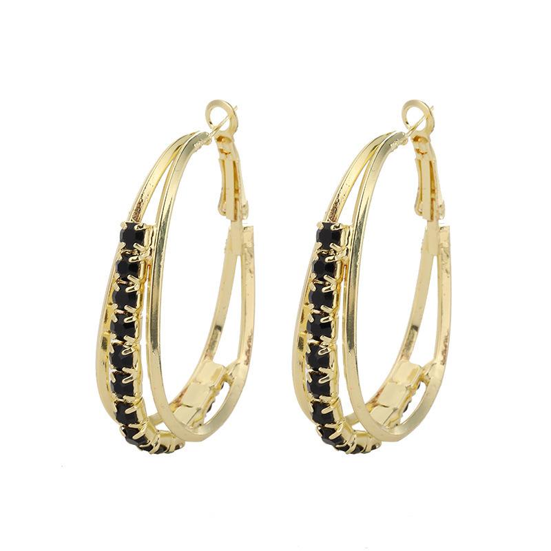 111 Silver Needle Circle Earrings Women's New Trendy Light Luxury Niche Design Zircon Earrings Temperament High-end Earrings