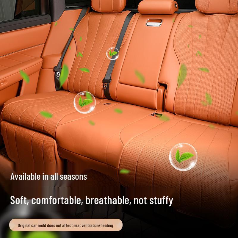 AITO M8 Nappa Leather Seat Cushion: Full Car, Five-Seat, Four Seasons, Eco-Friendly Ventilation, Auto Interior Accessories.