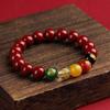 Five Gods of Wealth Red and Purple Cinnabar Bracelet for Men and Women