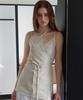 Itove Seoul Layered Sheer Wrap Dress Beige