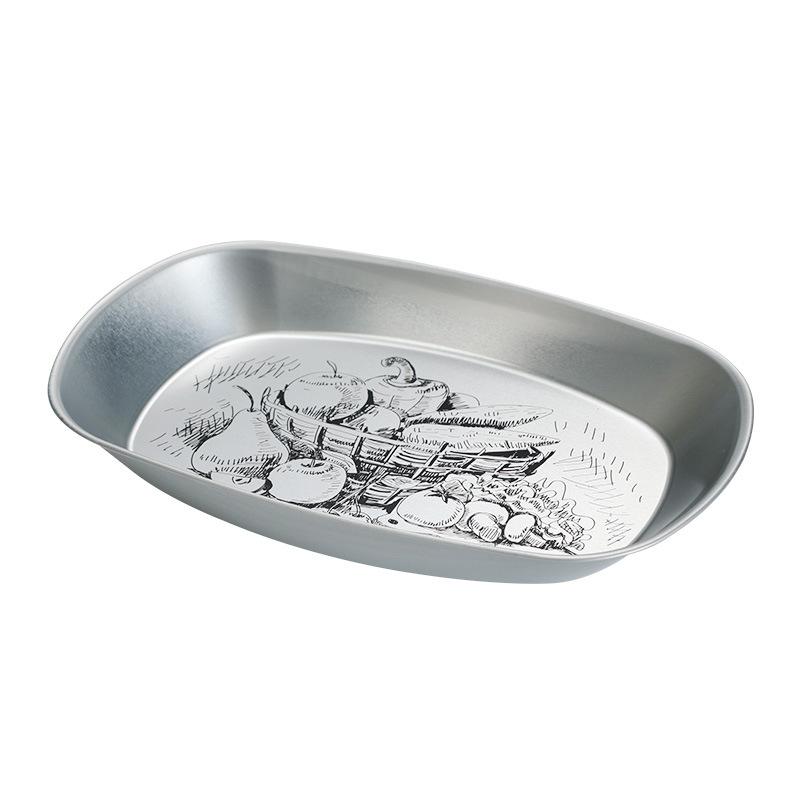 Vassoio portaoggetti retrò Lattina rotonda Desktop Disco Piatto per frutta snack pasticcini Piatto per dolci Caramelliera Strumenti per la conservazione degli alimenti per la cucina domestica