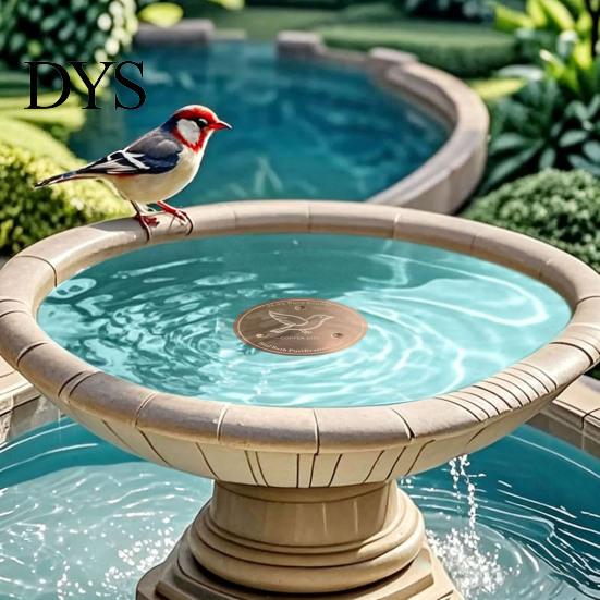 Outdoor Garden Bird Bath Accessories Copper Disc, Water Purifier Pure 3 Point Decorative Waterscape Support, 4 Inch Purification Disc for