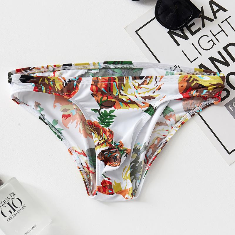 

Принтованное дышащее бесшовное нижнее белье-треугольник из ледяного шелка, дышащее нижнее белье-треугольник с низкой посадкой M