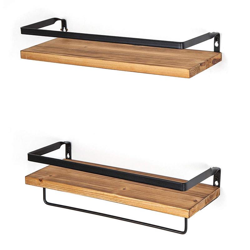 Solid Wood Floating Shelves Wall Mounted Rust Proof Storage Rack for Bathroom Bedroom Wall Decor Living Room Accesories