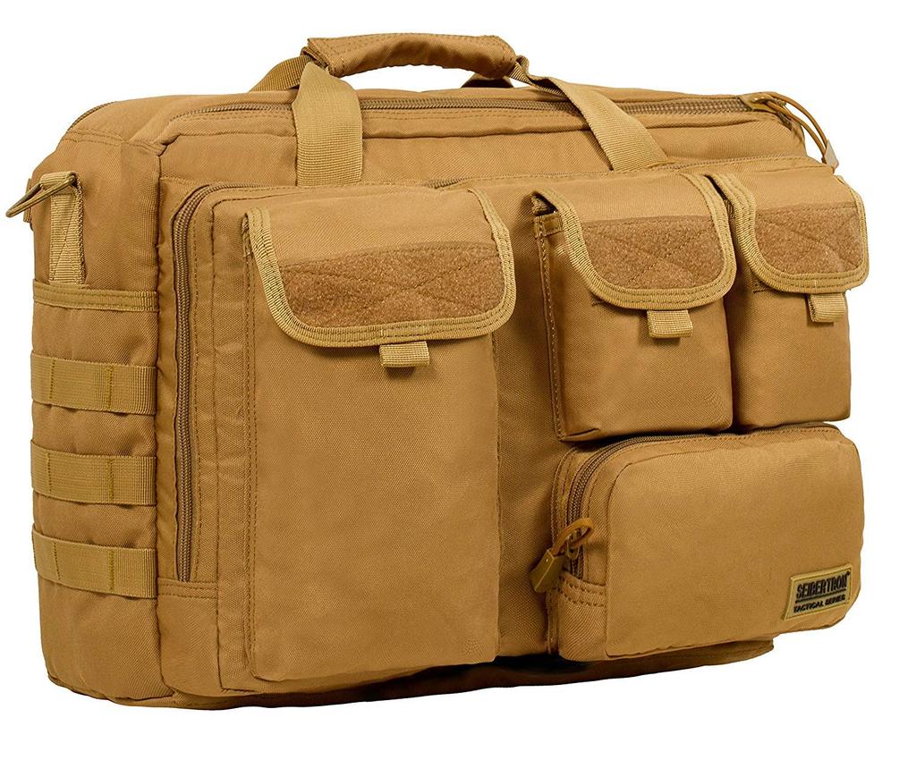 Cybertron Waterproof 900D Multifunctional Shoulder Bag with MOLLE Military Tactical Tote Messenger Computer Khaki Closure, Bag, 14.1" PC/Laptop Bag,