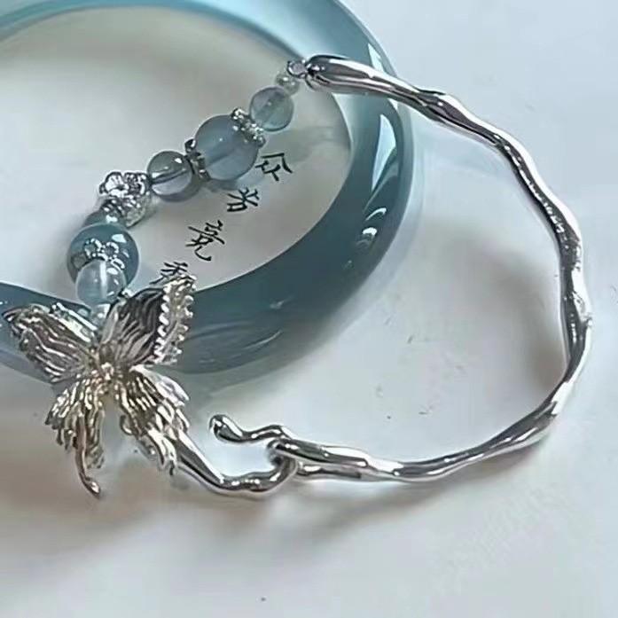 Blue Ice Trendy Fox Bracelet For Women Geometric Design New Chinese Style