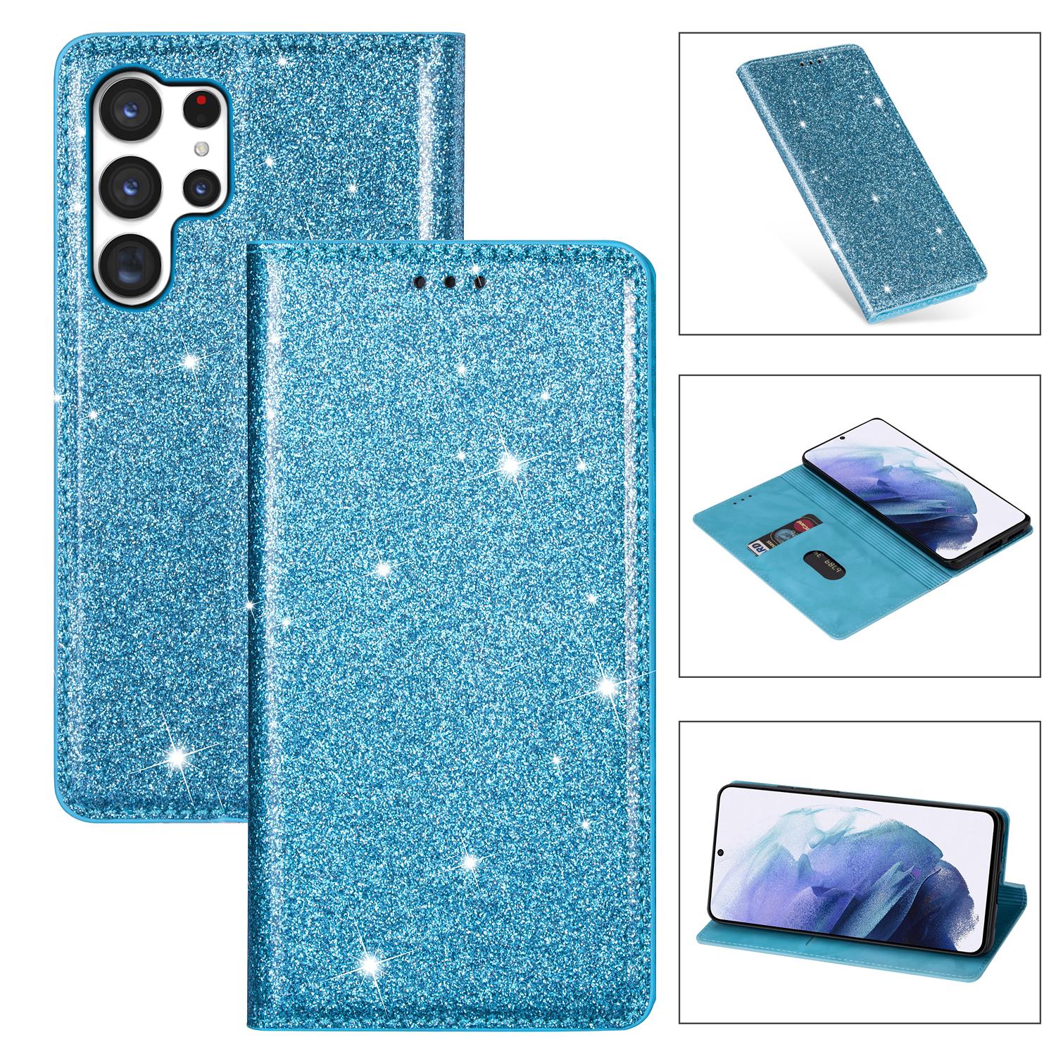 

Cute Glittering Wallet Cards Solt Phone case For Samsung S26 Ultra S25 Plus S24 S23 A36 A56 Flip Strong Magnetic Book Cover Galaxy S26 Plus синій