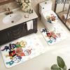 3pcs Anpanman Pattern Flannel Nonslip Absorbent Washable Decorative Bathroom Home Toilet Seat Cover Mat
