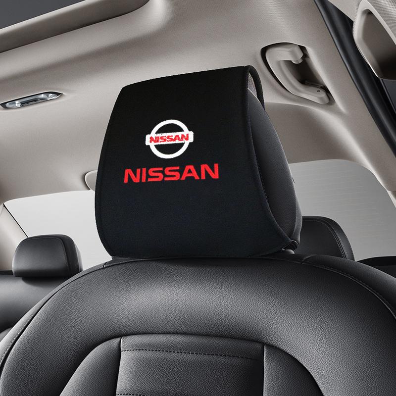 1 Stück Auto-Kopfstützenbezug Auto-Passform für Nissan Note Juke Sentra Patrol Navara Micra Leaf Almera X-trail Qashqai Autositzbezug