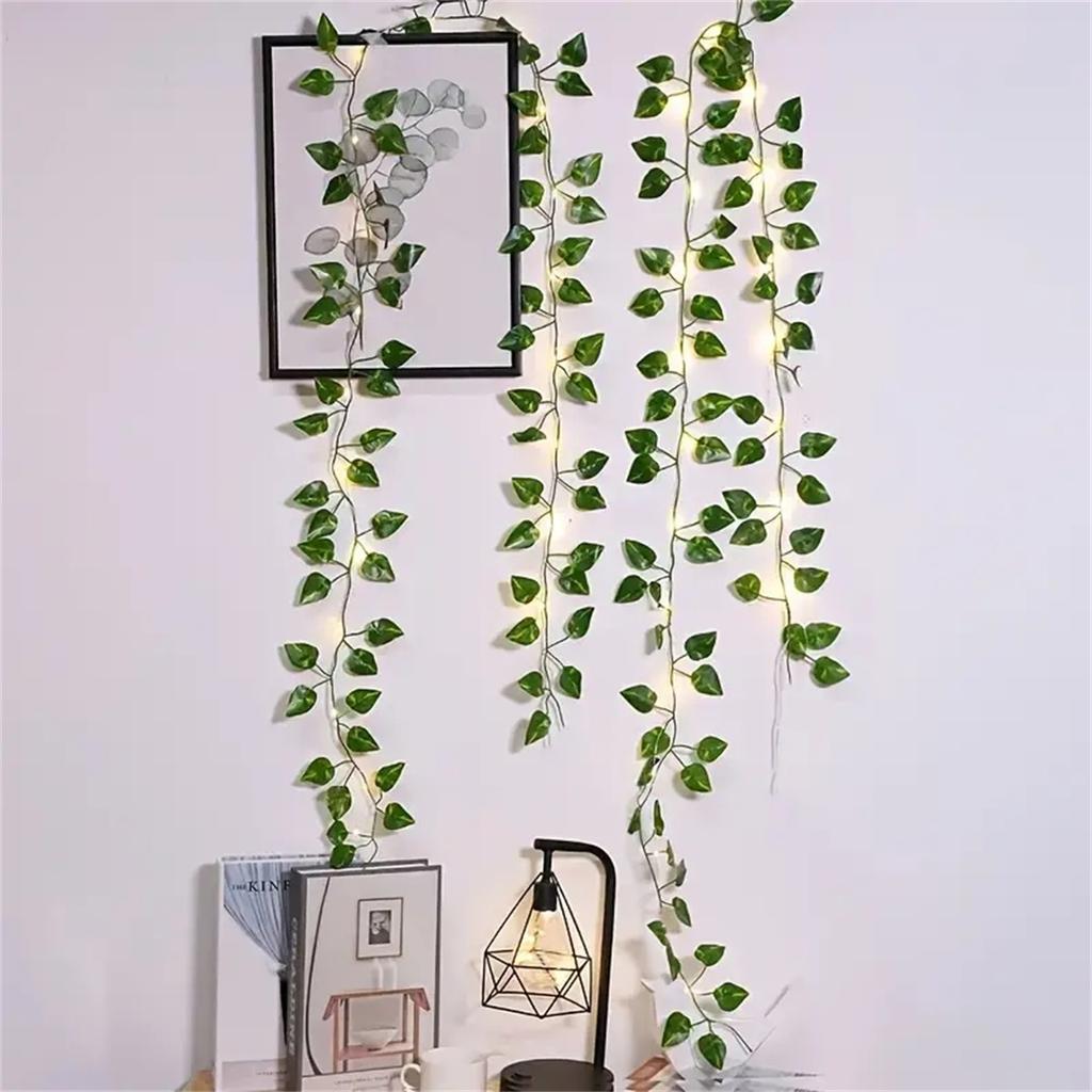 2M 20 LED Green Leaf String Light Garden Lights New Year Decorations String Lamp Wedding Thanksgiving Christmas Decoration