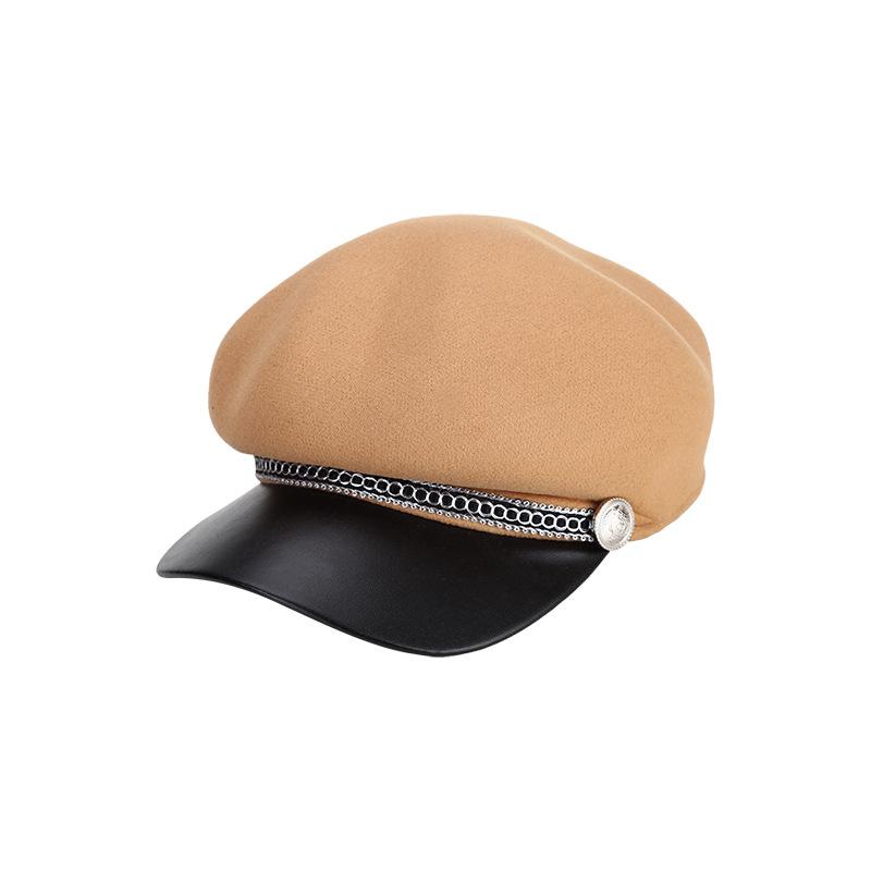 Octagonal hat autumn and winter ladies popular imitation woolen fashion beret cold warm hats