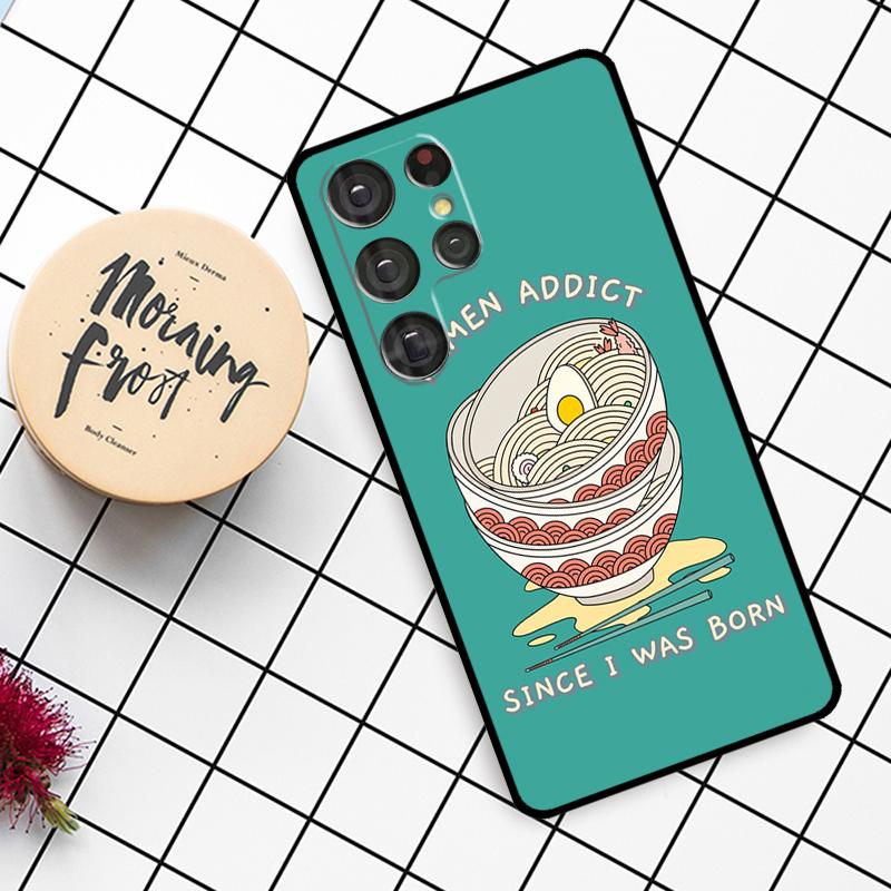 Eating Ramen Noodle Lovers Case For Samsung Galaxy S21 S22 S23 S24 S25 Ultra S9 S10 S25 Plus S25 FE S20 FE Phone Cover