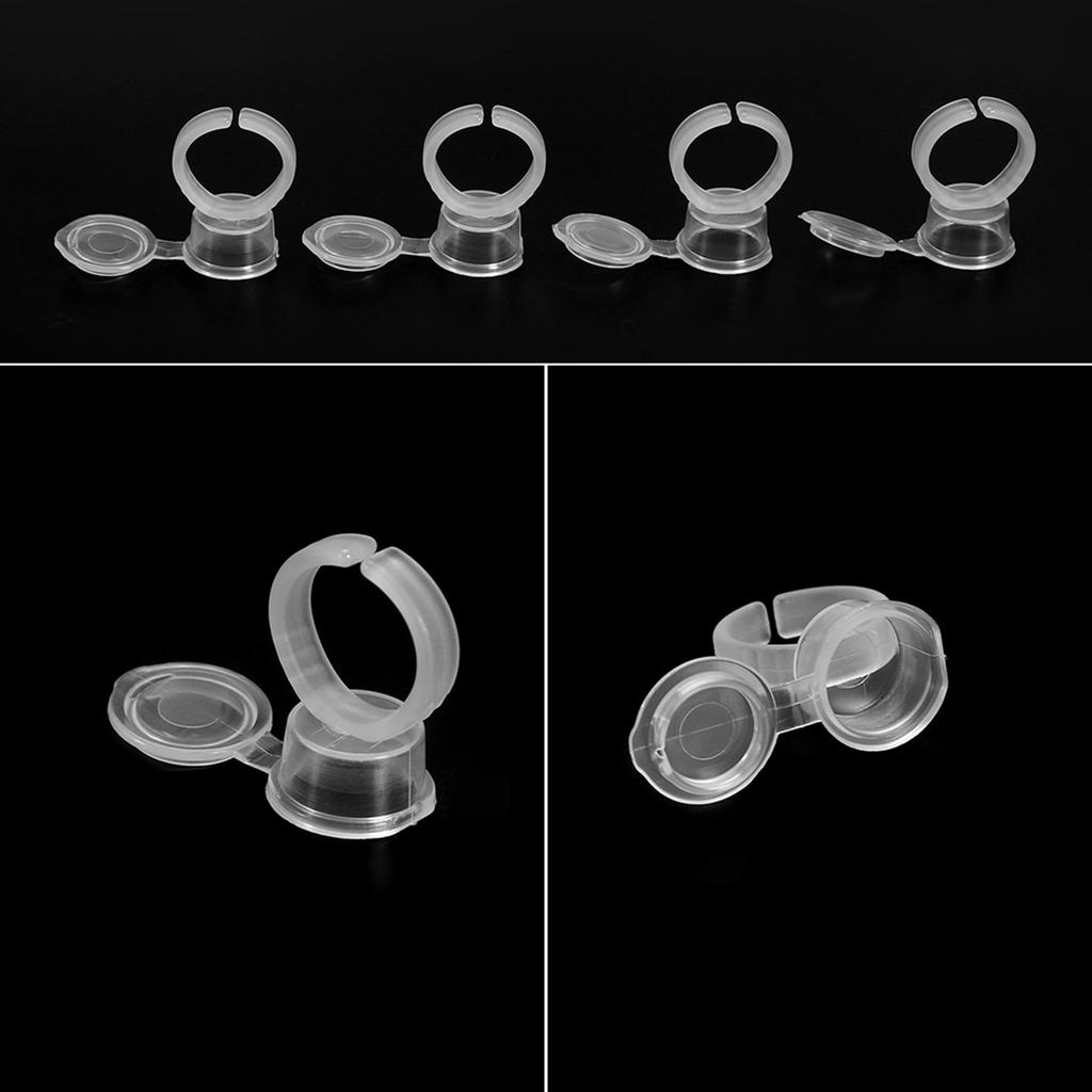 100pcs Pigment Ink   Cup with Lid Kit for Professional Eyelash Extension and Home Use