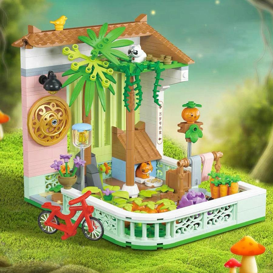 Meisjes Assemblage Spel Bouwsteen Set Prinsessen Winkel Tuin Studeerkamer Speelruimte Schaalmodel Cadeau Speelgoed Tuin Compatibel met