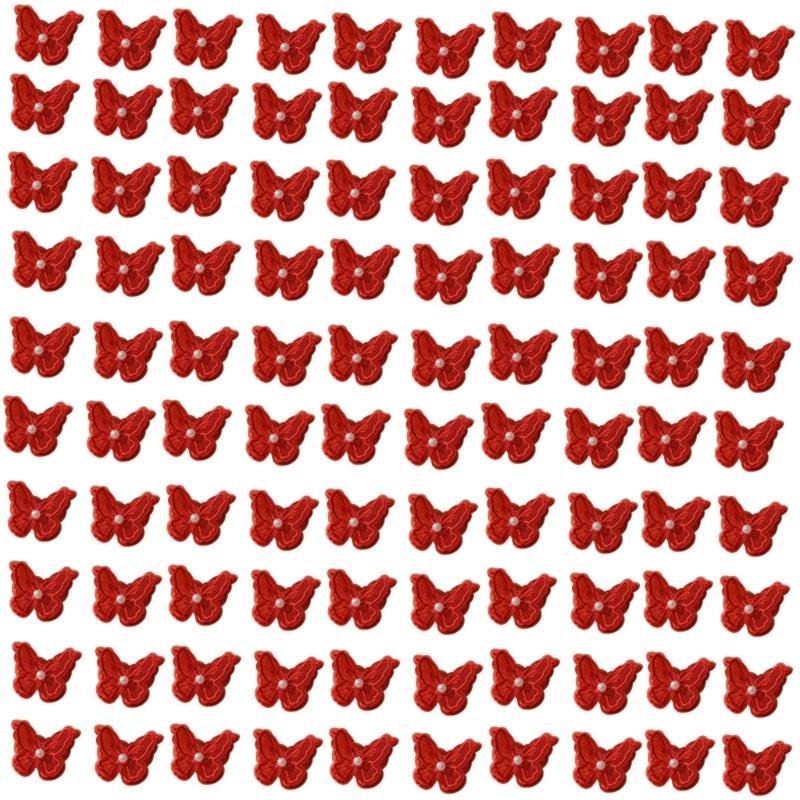 Fabric Pearls Embroidered Butterfly Sewing Accessories For Craft And Fashion