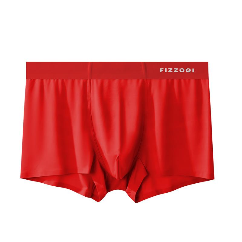 

Men s Ice Silk Underwear Men s Breathable Sexy and Trendy Square Corner Shorts L червоний