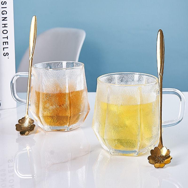 Simple Transparent Glass Mug Personality Glacier Water Cup Coffee Cup Milk Cup Mug Afternoon Tea