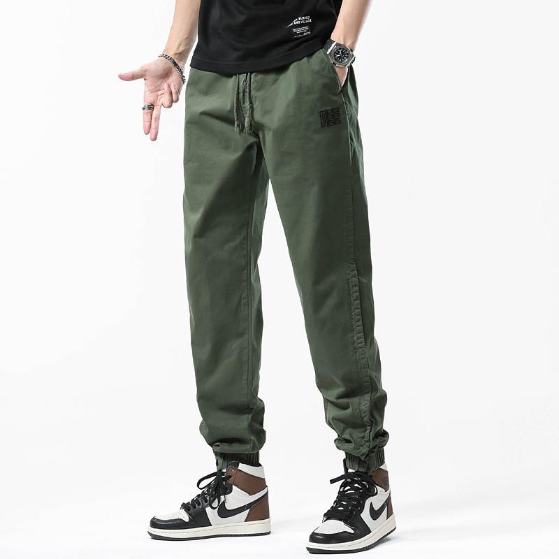 New toe-tied overalls men's multi-pocket trendy brand men's loose casual men's high-end retro men's trousers