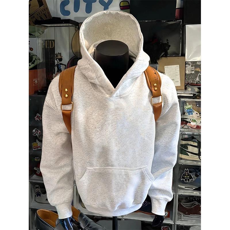 

Men s Clothing Short Hooded Sweatshirt Trendy Brand Loose Solid Color Hoodie Jacket for L белый