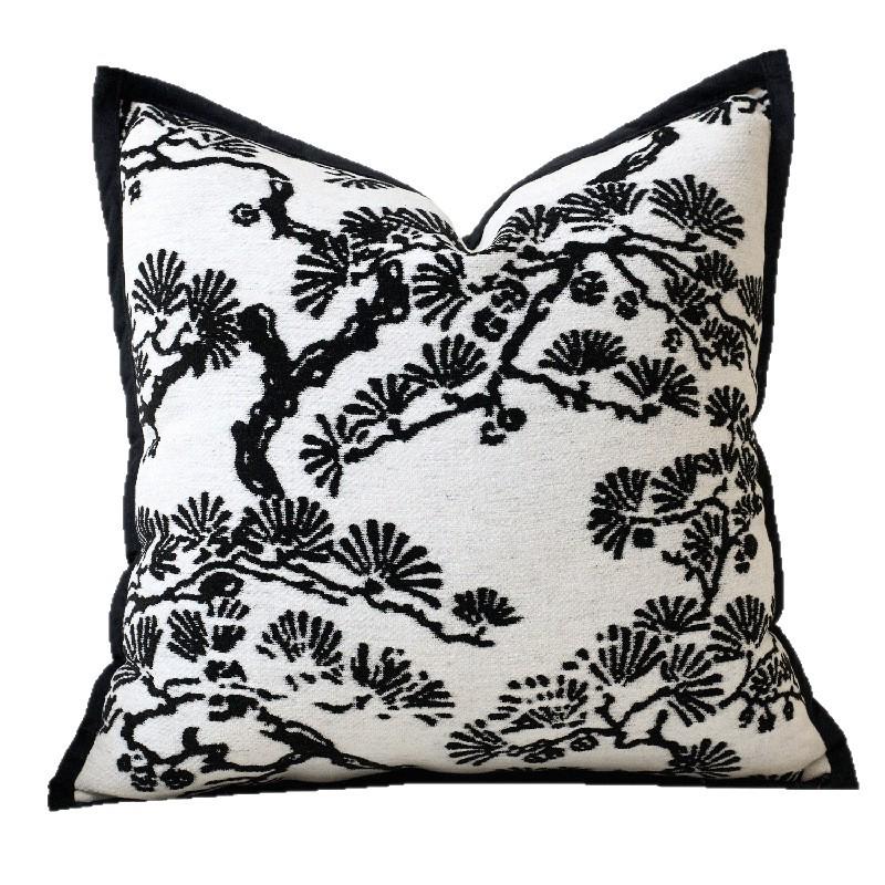 Chenille Green Plant Abstract Cushion Cover (Pillow Insert Not Included) - Luxury Sofa Decor & Gift Option.